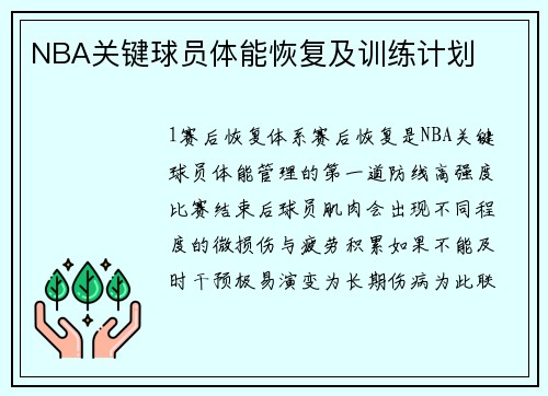 NBA关键球员体能恢复及训练计划